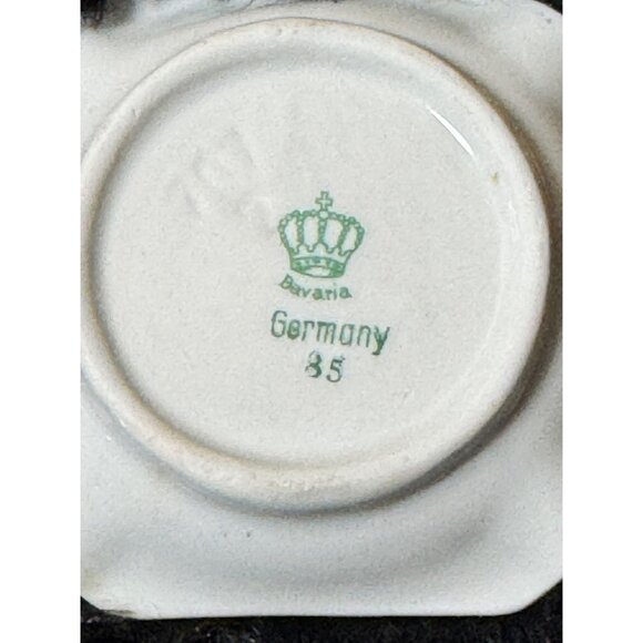 Vintage Bavaria Germany Square Porcelain Trinket Dishes Gold Trim & Floral Set 2 - Picture 6 of 8